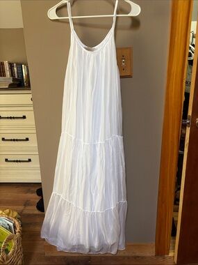 White Tiered Maxi Slip Dress